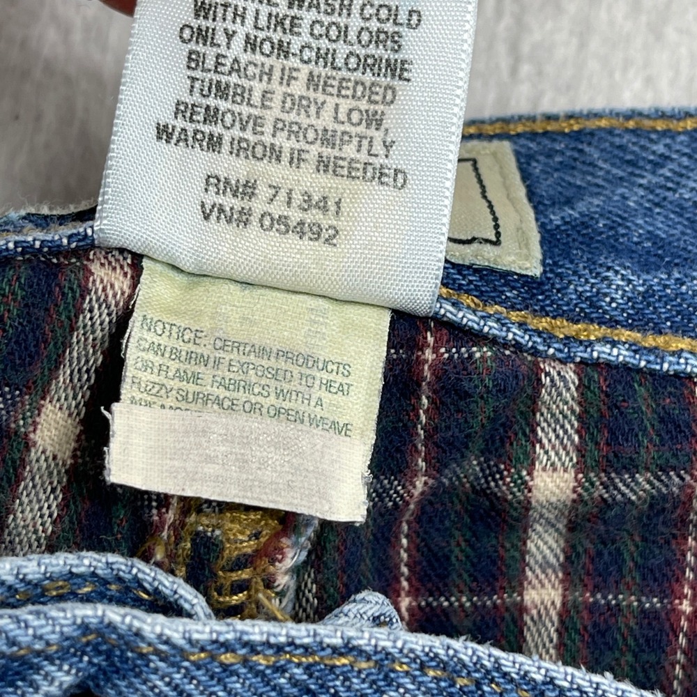 LL Bean‎ Flannel Lined Jeans Mens 37x29 (Fits 34x25) Blue Comfort Waist Casual - Picture 7 of 10